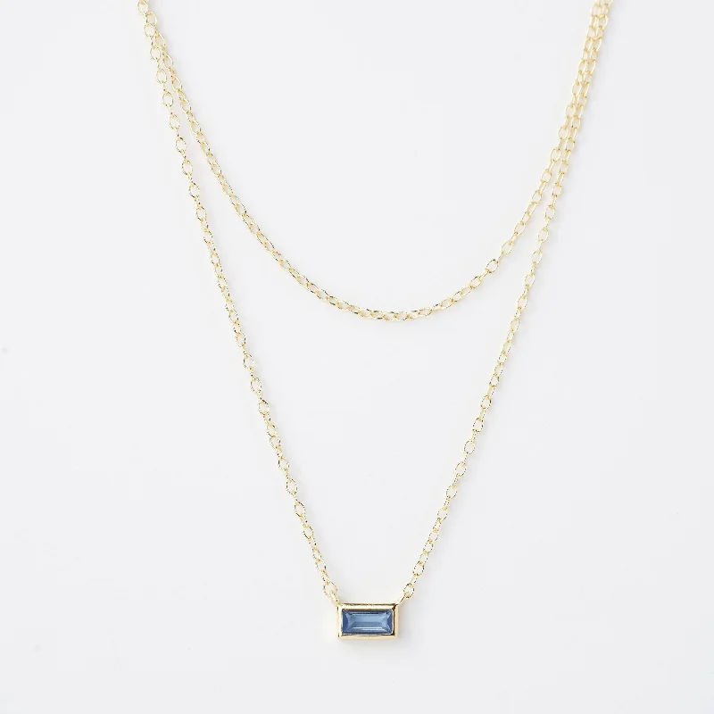 Misty Grey CZ Layered Chain Necklace