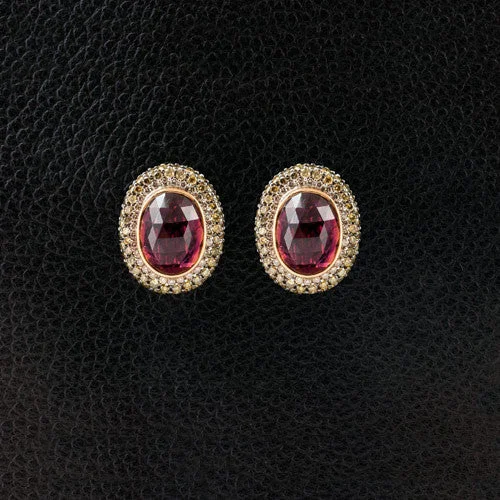 Tourmaline & Diamond Earrings