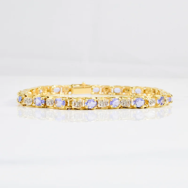 Tanzanite & Diamond Tennis Bracelet | 0.10 ctw SZ 7 |