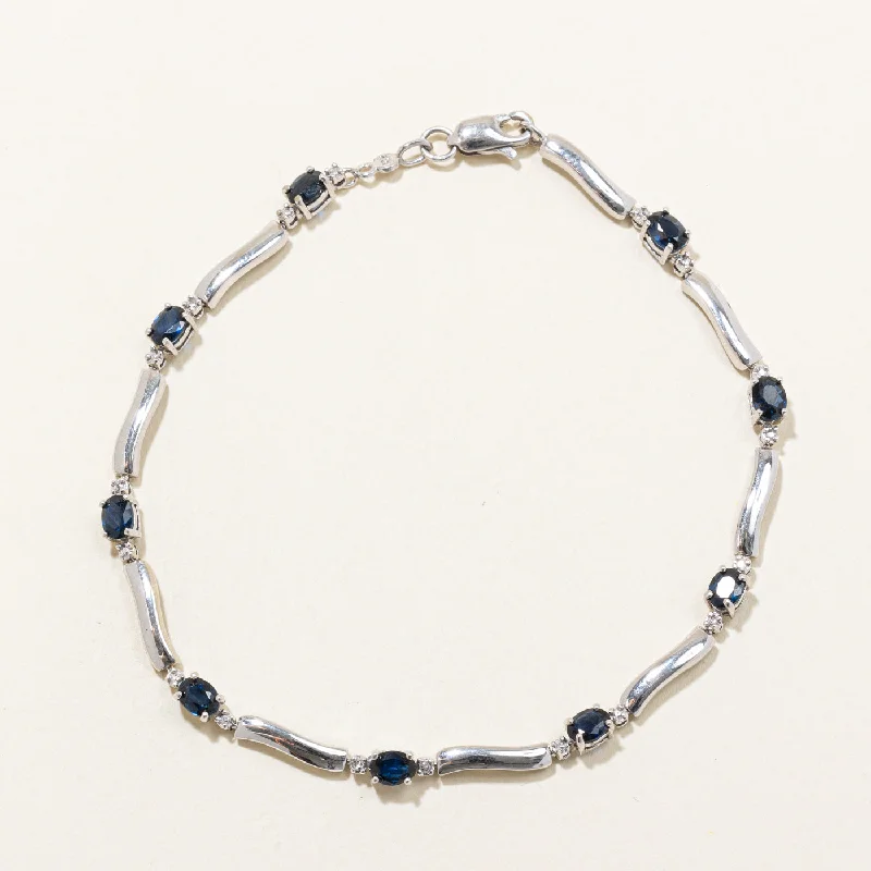 Sapphire & Diamond Bracelet | 1.80ctw, 0.01ctw | 7.25" |