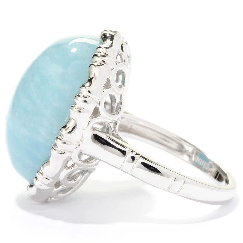 925 Sterling Silver Milky Aquamarine Ring