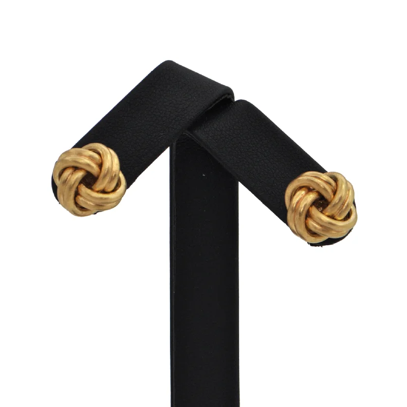 Vintage Italian 18k Gold Knot Style Earrings