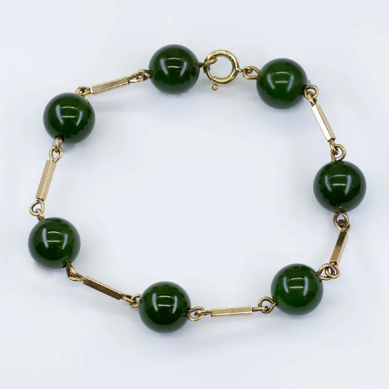 Nephrite Jade Chain Bracelet | 52.50ctw | 7"|