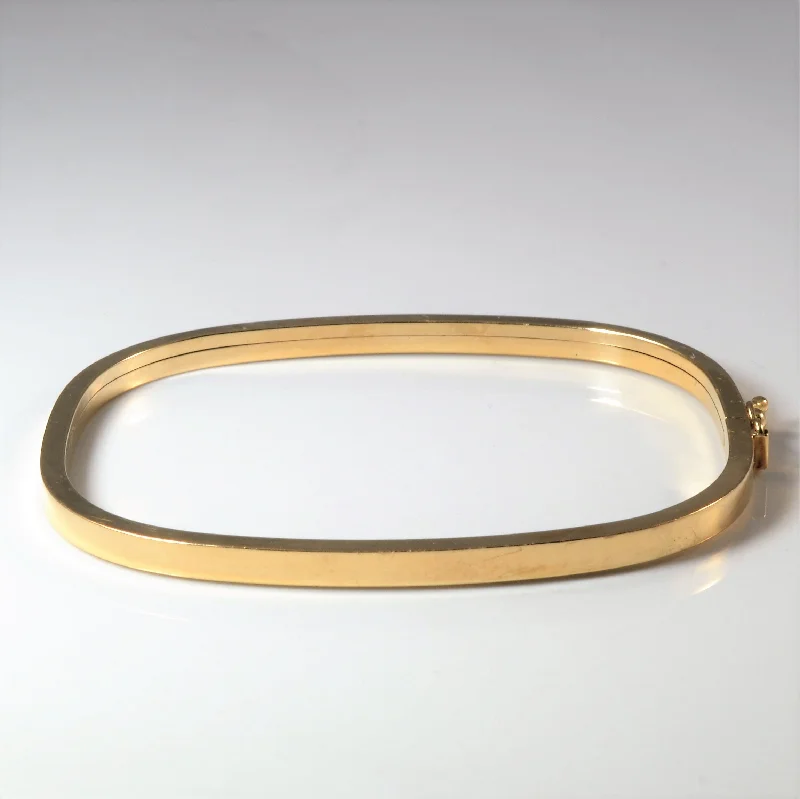 Soft Square Yellow Gold Bangle | 7" |