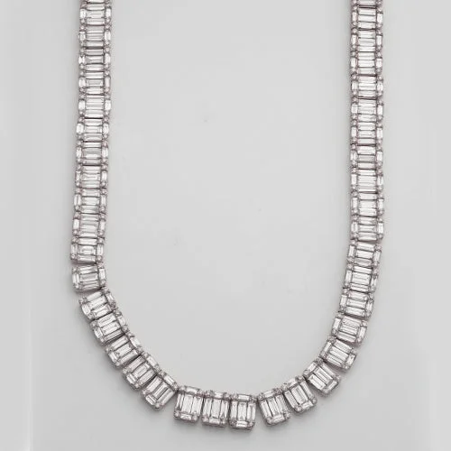 14KW 46.00CTW BAGUETTE NECKLACE