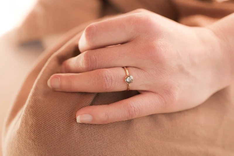 Round Salt & Pepper Diamond Ring