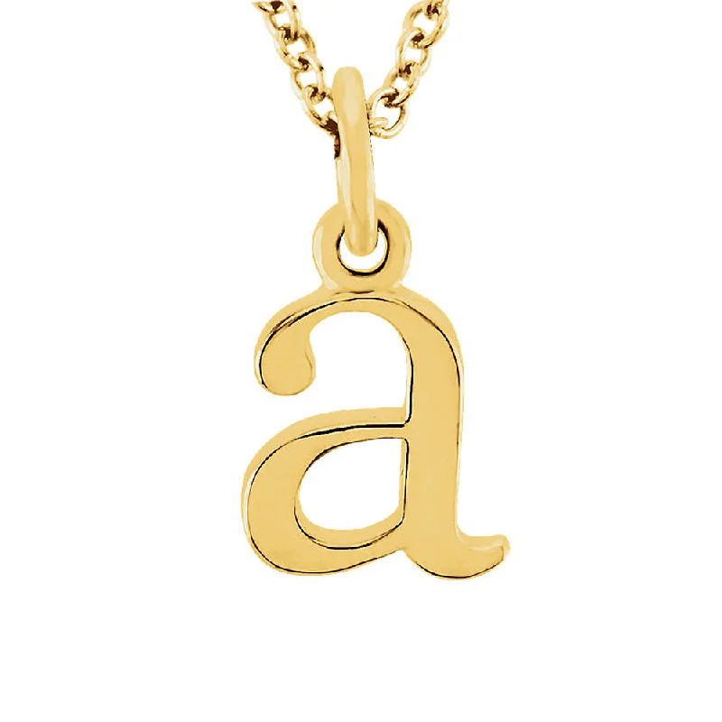 The Abbey Lower Case Initial 'a' Necklace in 14k Yellow Gold, 16 Inch