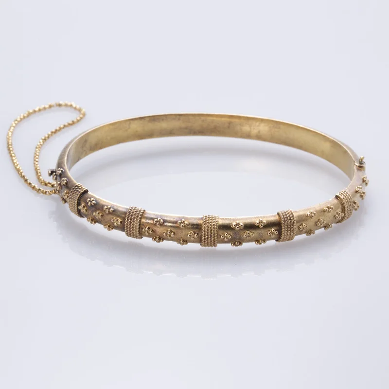 Victorian 1889 Hallmarked 15k Yellow Gold Bracelet  | 6.5" |