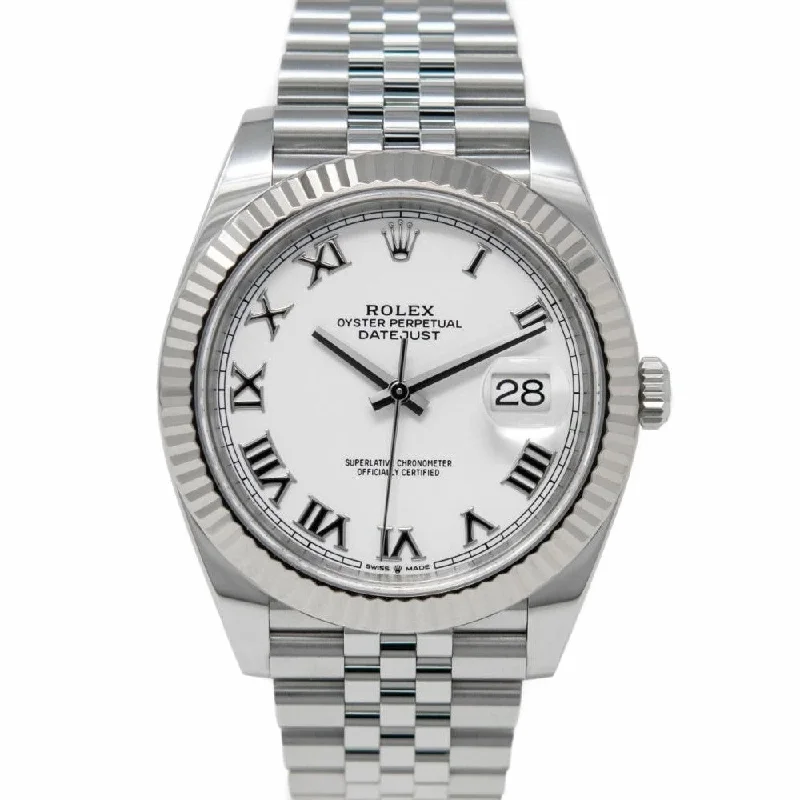 Rolex Datejust White Roman Dial Jubilee Bracelet 126334