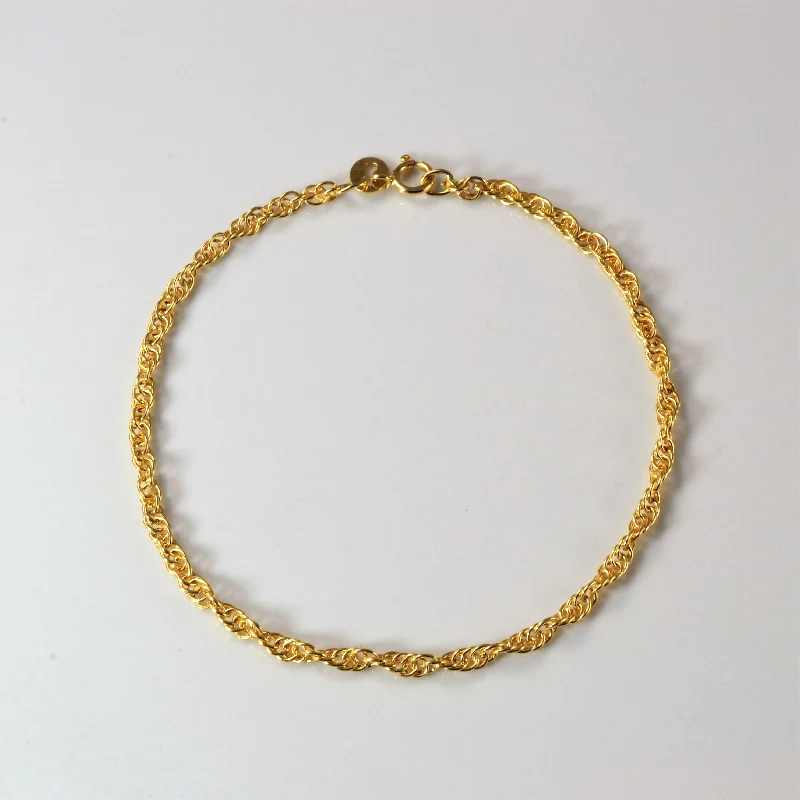 Singapore Chain Gold Bracelet | 7''|