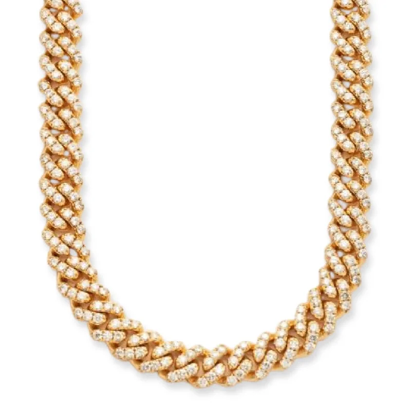 10KY 27.11CTW DIAMOND MIAMI CUBAN NECKLACE