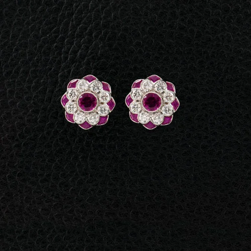 Ruby & Diamond Earrings