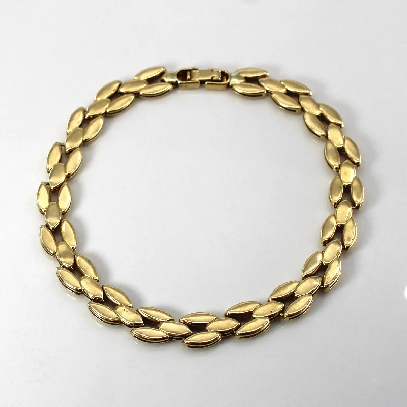 Textured Yellow Gold Chain Bracelet | 7"|