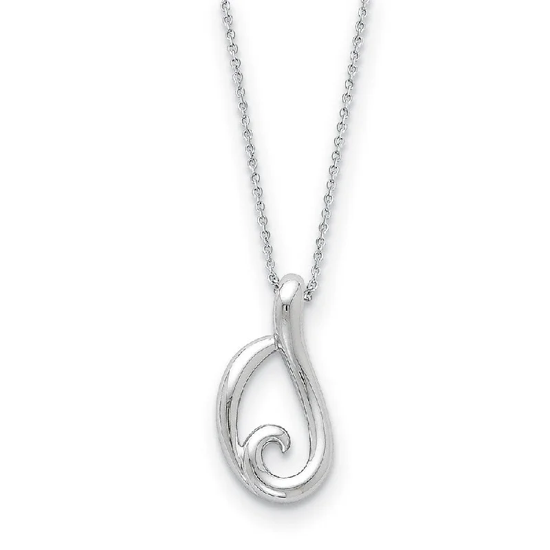 Rhodium Plated Sterling Silver Friendship Hug Necklace, 18 Inch