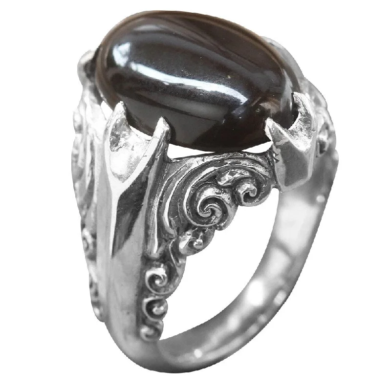 Handmade Sterling Silver Dark Surf Onyx Ring (Indonesia)