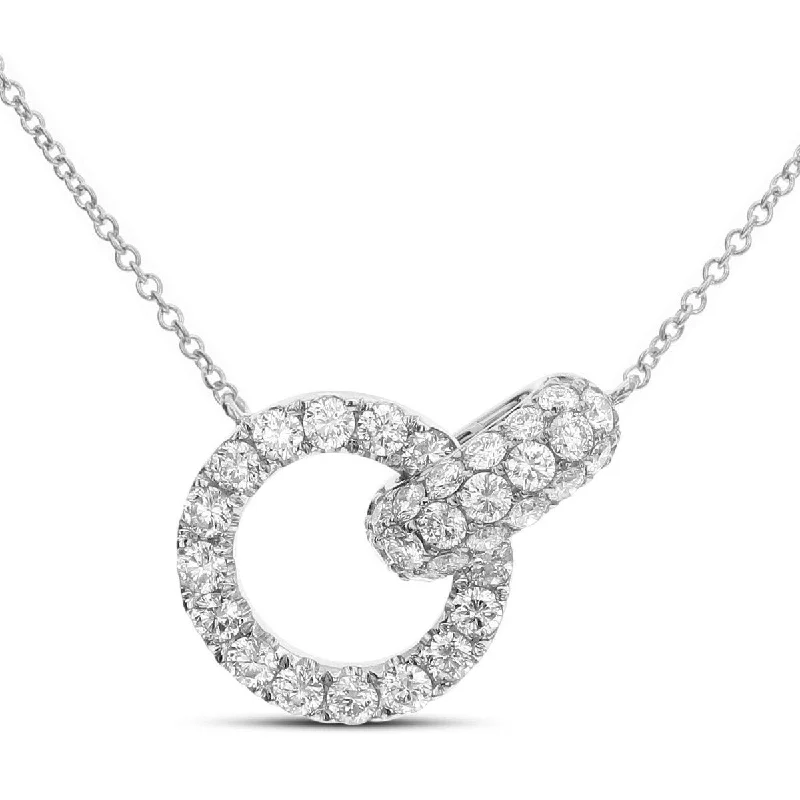 18KT GOLD 1 CTW INTERLOCKING CIRCLE & OVAL DIAMOND NECKLACE