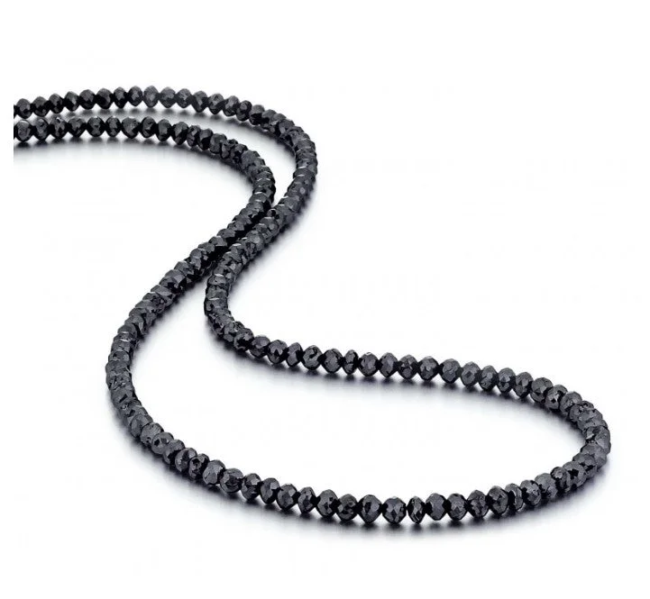 14KT BLACK DIAMOND BEAD NECKLACE