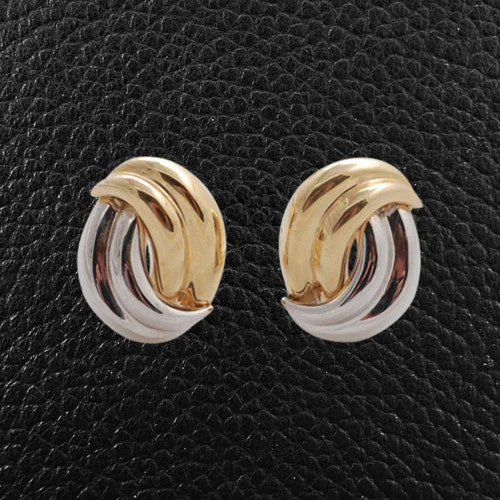 White & Yellow Gold Earrings