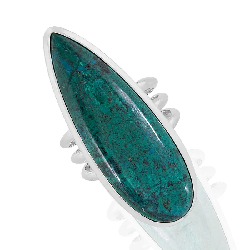 925 Sterling Silver Chrysocolla Solitaire Ring