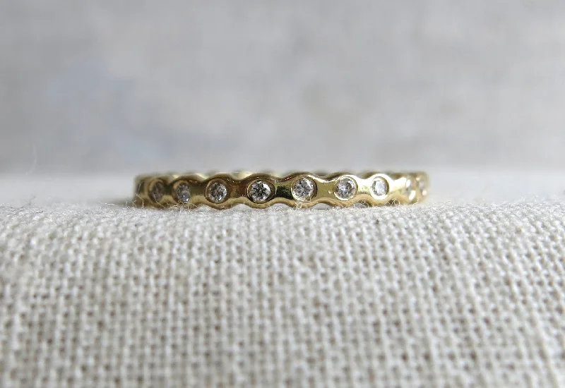 Hammered Beaded Diamond Band