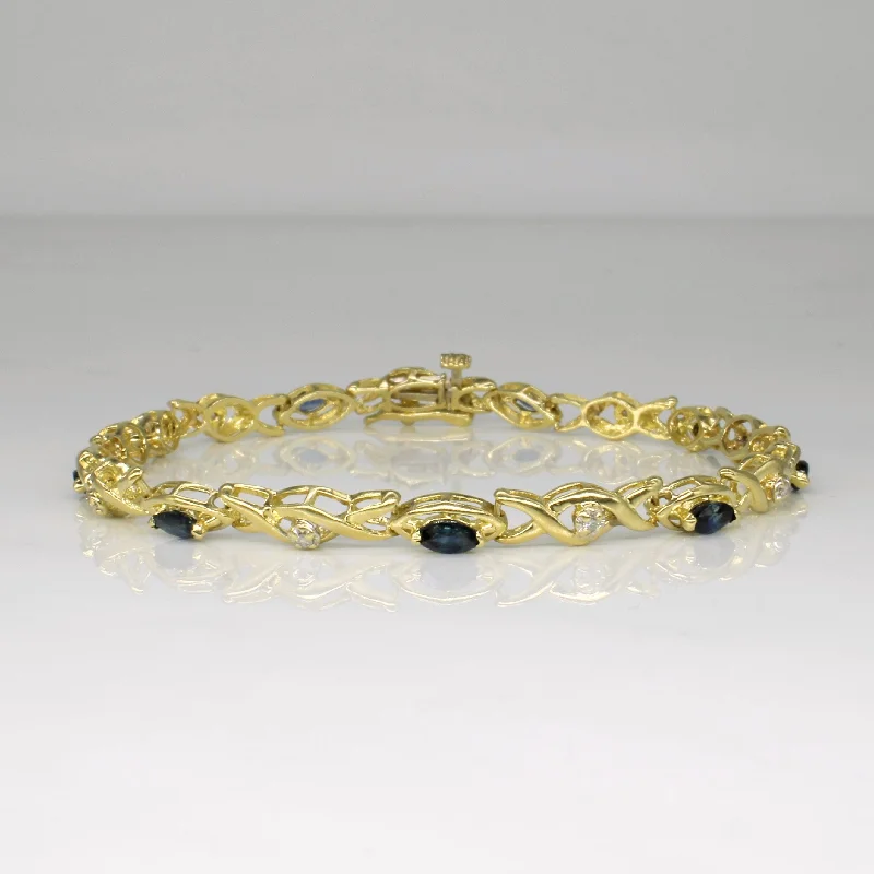 Sapphire & Diamond Bracelet | 1.50ctw, 0.05ctw | 7" |