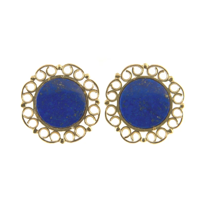 Vintage gold Lapis Lazuli earrings