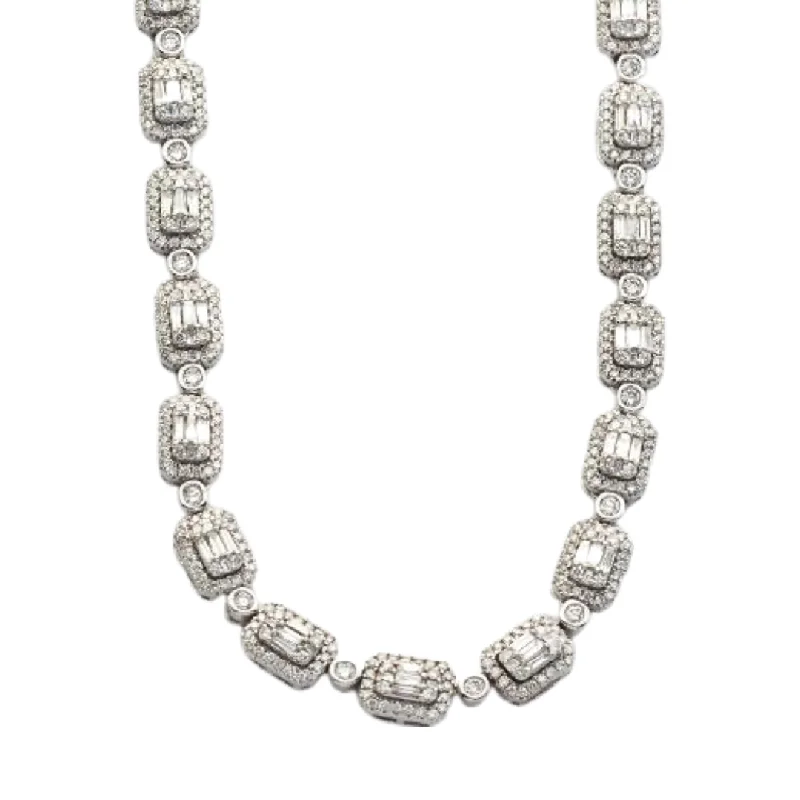 10KW 10.15 CTW BAGUETTE NECKLACE 22"