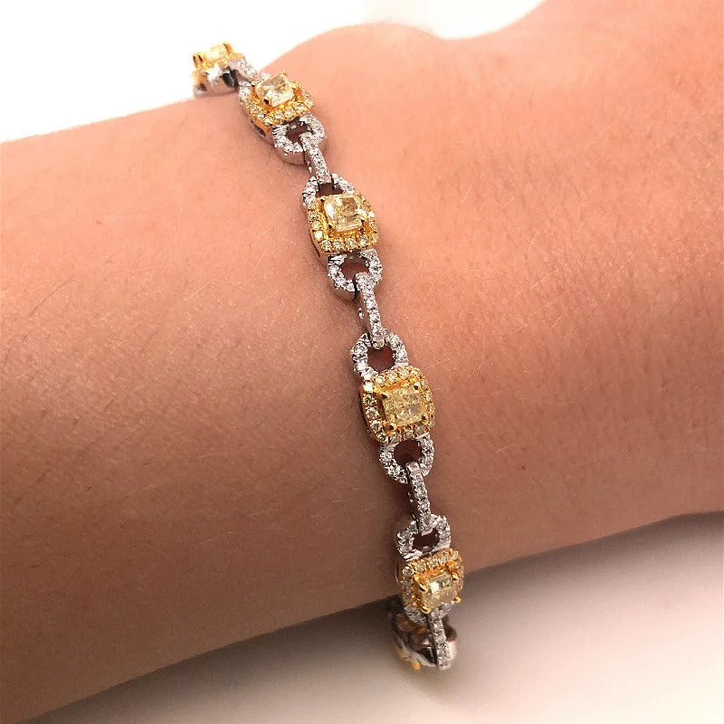 Yellow Diamond Open Link Tennis Bracelet