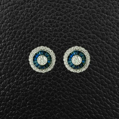 Sapphire & Diamond Earrings