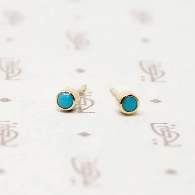 Bitty Little Turquoise Stud Earrings in Gold