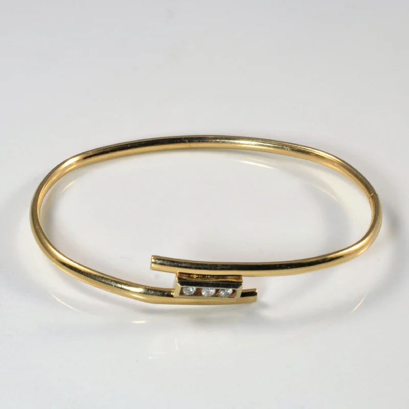 Yellow Gold Bypass Diamond Bangle | 0.15ctw | 7.5" |