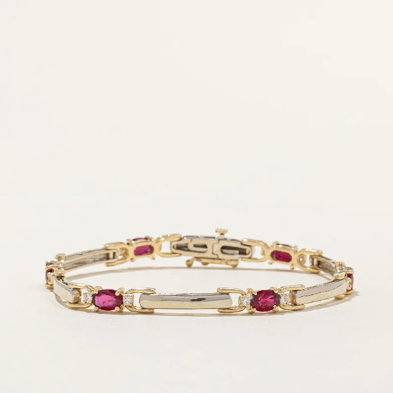 Ruby & Diamond Bracelet | 3.00ctw, 0.24ctw | 7" |