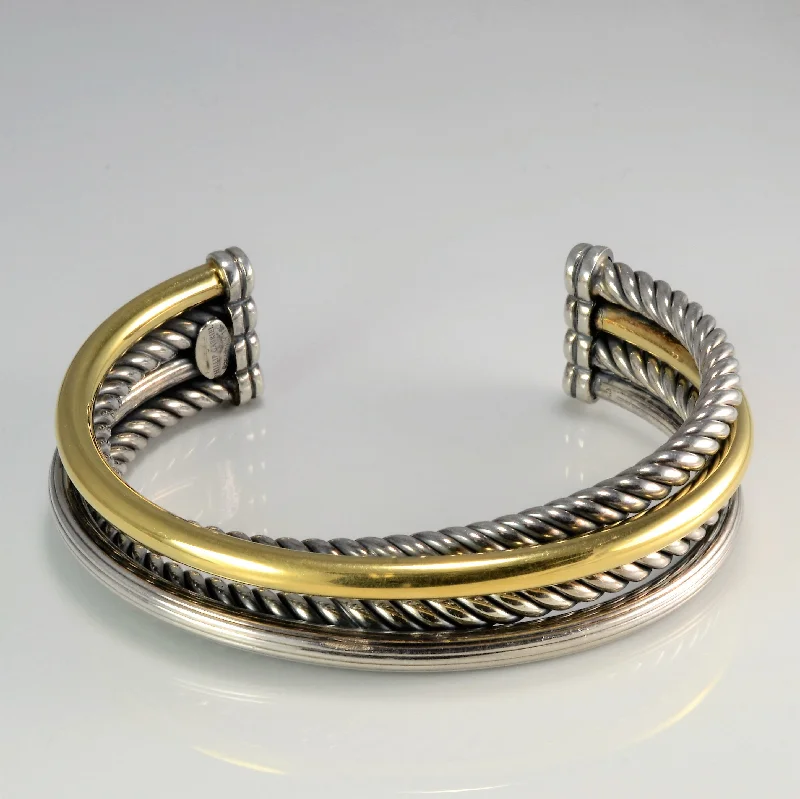 Phillip Gavriel' Sterling Silver & Gold Italian Cable Triple Row Abbraccio Cuff