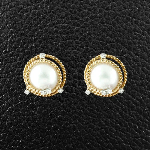 Pearl & Diamond Estate Tiffany Earrings