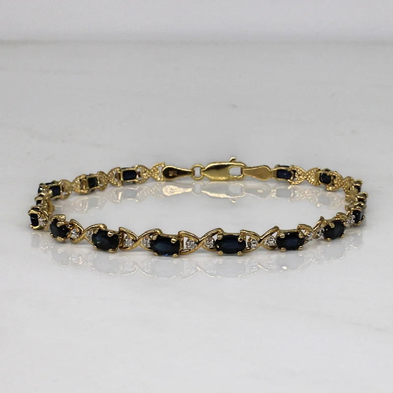 Sapphire & Diamond Bracelet | 4.00ctw, 0.02ctw | 7" |