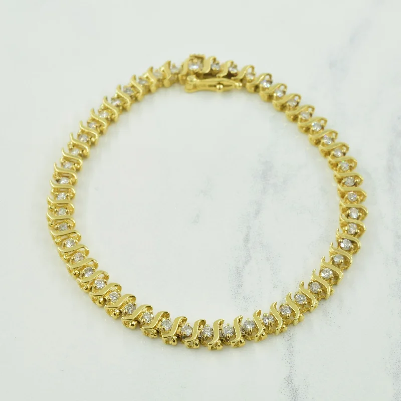 Yellow Gold Diamond Tennis Bracelet | 1.50ctw | 7" |