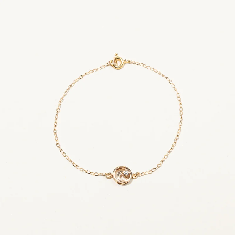 Swirl Diamond Chain Bracelet | 0.05ct | 7"|