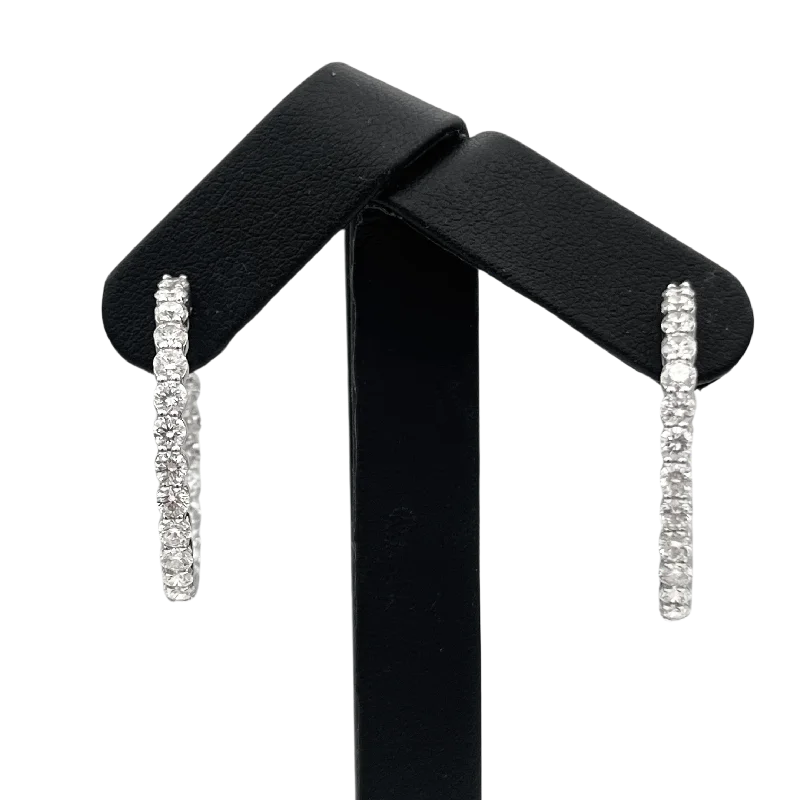 4.2ct Inside-Outside Diamond Hoop Earrings in 18k White Gold