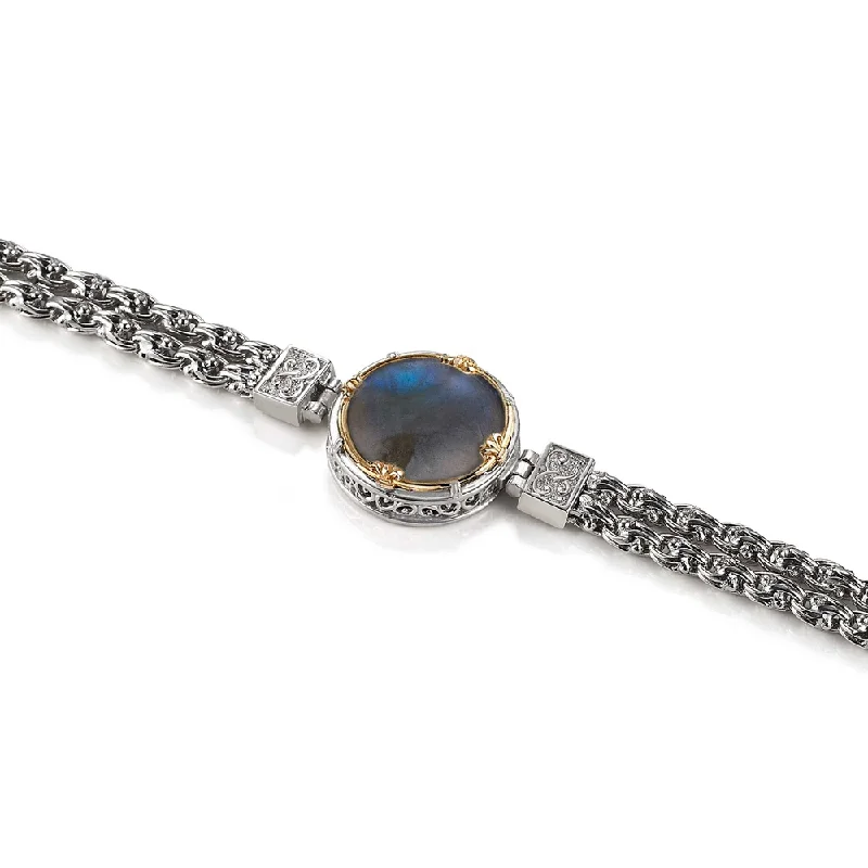 Handmade Chain Bracelet with Labradorite and 18k Gold Vermeil