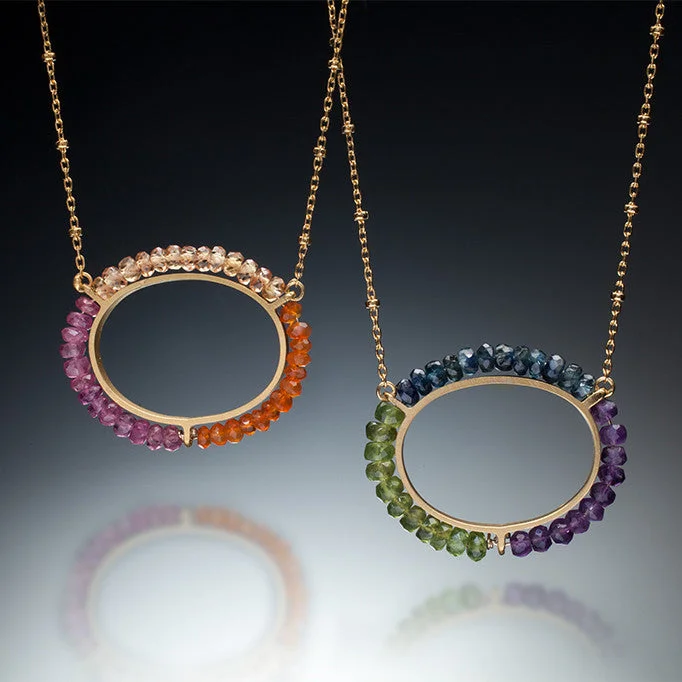 Gemstone Circle Necklace (gold)