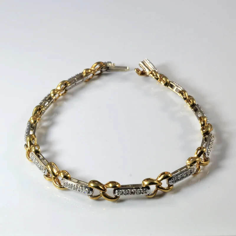 Two Tone Diamond Infinity Bracelet | 0.44ctw | 7.5" |