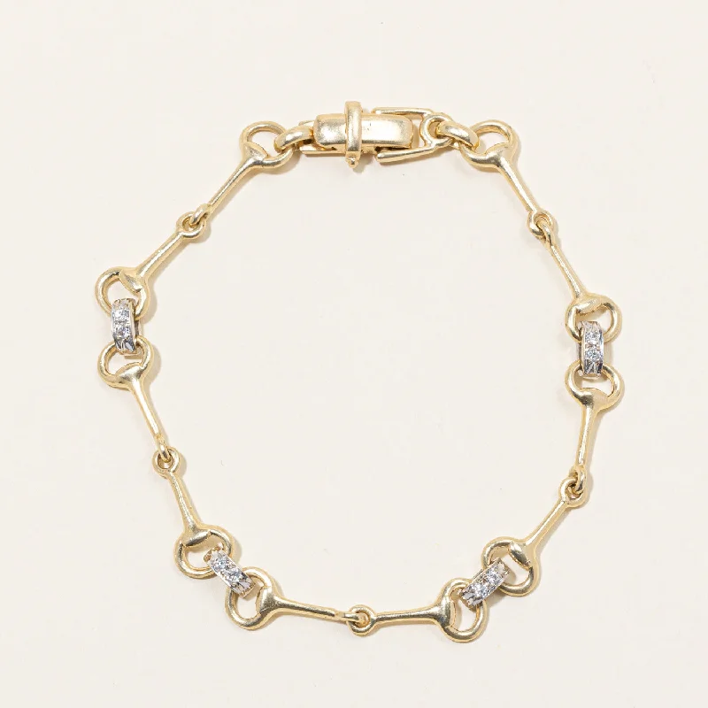 Unique Link Diamond Bracelet | 0.12ctw | 7" |