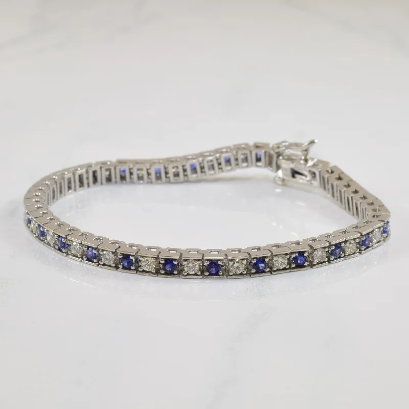 Sapphire & Diamond Tennis Bracelet | 1.95ctw, 1.85ctw | 7.5" |