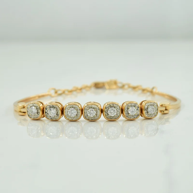 Seven Stone Diamond 18K Yellow Gold Bracelet | 0.28ctw | 6.75" |