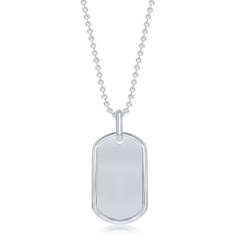 Sterling Silver Small Size Dog Tag with 24" Chain