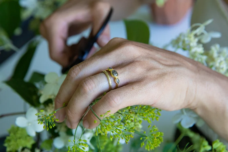 Salt & Pepper Diamond Trio Ring