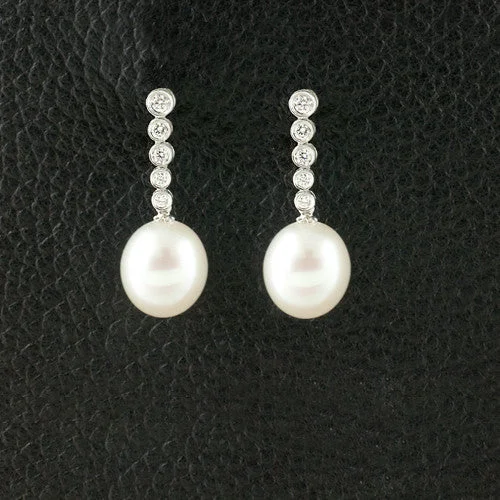 South Sea Pearl & Diamond Earrings