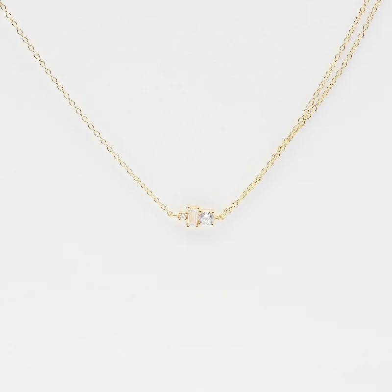 Josephine Double Gold Chain Necklace