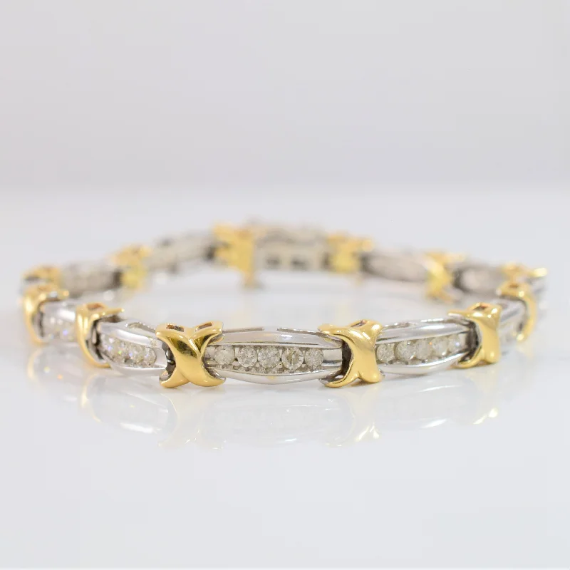 Multi Tone Diamond Bracelet | 1.50 ctw SZ 7" |