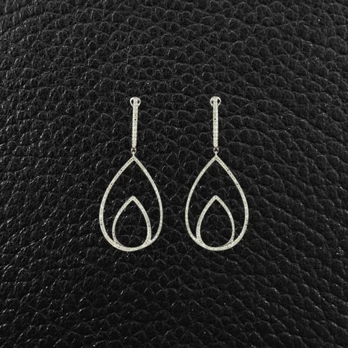 Diamond Double Teardrop Earrings